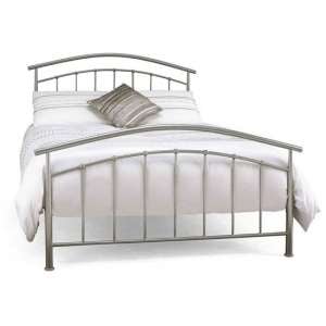 Mercury Metal King Size Bed In Pearl Silver