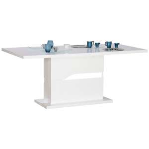 Merida Extending Wooden Dining Table In White High Gloss