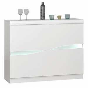 Merida LED Bar Cabinet In White High Gloss