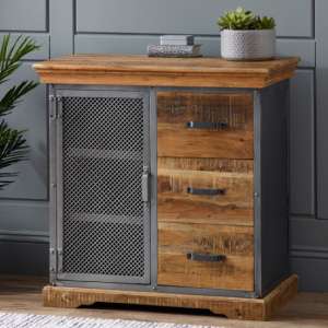 Metapoly Industrial Sideboard In Acacia With 1 Door 3 Drawers