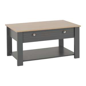 Methwold Wooden Coffee Table In Grey And Oak Effect