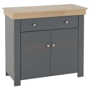 Methwold Wooden Sideboard With 2 Doors In Grey And Oak Effect