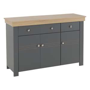 Methwold Wooden Sideboard With 3 Doors In Grey And Oak Effect