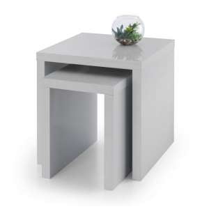 Maelie 2 Nesting Tables Square In Grey High Gloss