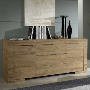 Mexicali Wooden Sideboard With 2 Doors And 3 Drawers In Oak