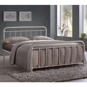 Miami Victorian Style Metal Double Bed In Ivory