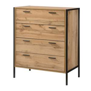 Malila Wooden Chest Of Drawers In Oak With 4 Drawers