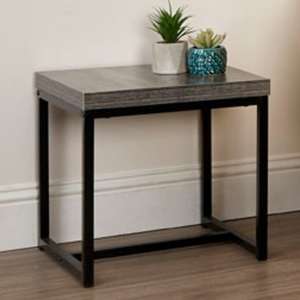 Midtan Wooden Side Table In Grey