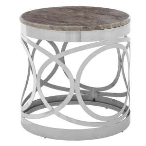 Midtown Round Marble Top Side Table With Steel Frame