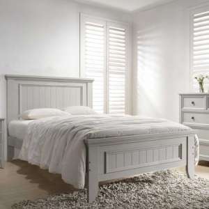 Mila Panelled Wooden Small Double Bed In Clay