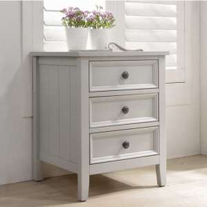 Mila Wooden Bedside Table In Clay With 3 Drawers