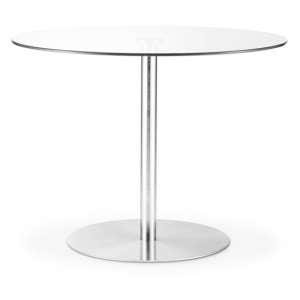 Mabyn Round Glass Dining Table With Chrome Pedestal