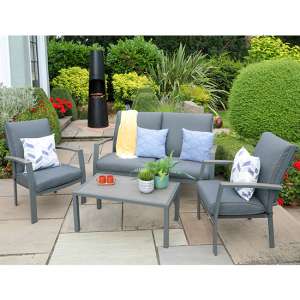 Mertan Outdoor Lounge Set With Coffee Table In Grey