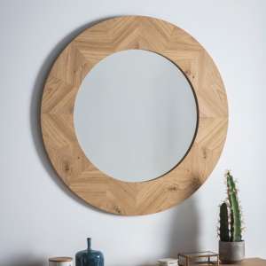 Milano Round Wooden Frame Wall Mirror In Mat Lacquer