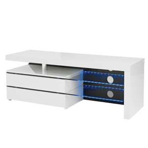 Morar Wooden TV Unit In High Gloss White
