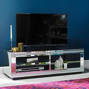 Berkswell Rectangular Glass TV Stand In Mirrored