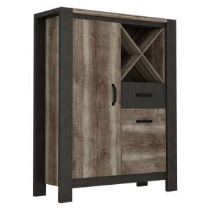 Millie Wooden Highboard With 2 Doors And 1 Drawer In Oak