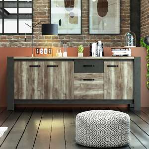 Millie Wooden Sideboard With 4 Doors And 1 Drawer In Oak