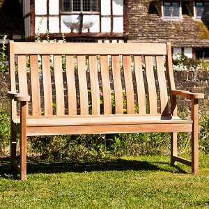 Milrig Outdoor High Back 5Ft Wooden Seating Bench In Pinkish Red