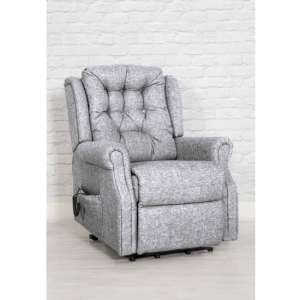 Melsa Fabric Upholstered Twin Motor Lift Recliner Chair In Zinc