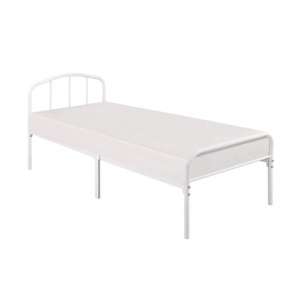 Meigle Metal Single Bed In White