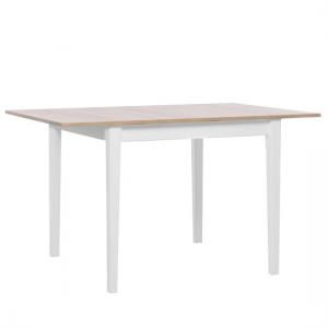 Milton Extendable Wooden Dining Table In Golden Oak And White