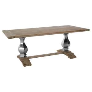 Mintaka Wooden Dining Table With Silver Legs In Natural