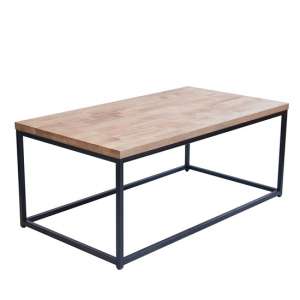 Millrig Solid Oak Coffee Table With Black Metal Frame