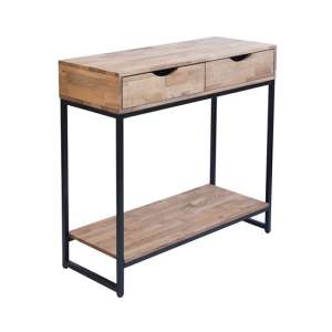 Millrig Wooden Console Table In Oak With Black Frame