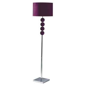 Miscona Purple Fabric Shade Floor Lamp With Chrome Base