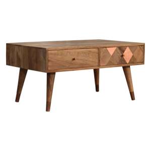 Mish Wooden Copper Inlay Coffee Table In Oak Ish