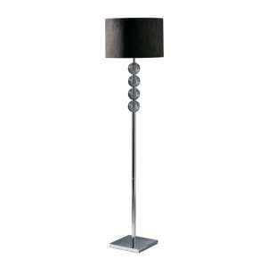 Miscona Black Suede Fabric Shade Floor Lamp With Chrome Base