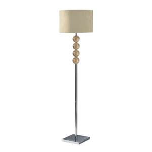 Miscona Cream Suede Fabric Shade Floor Lamp With Chrome Base