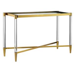 Missoula Clear Glass Console Table With Gold Frame