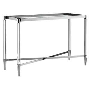 Missoula Clear Glass Console Table With Silver Frame