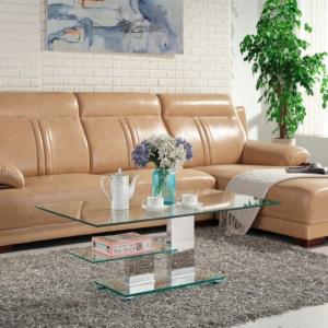 Moda Glass Coffee Table Rectangular In Clear With Undershelf