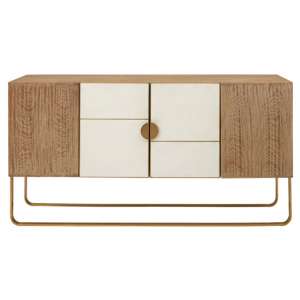 Modeco Wooden Sideboard In Gold Metal Frame