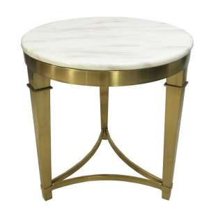 Modena Marble Coffee Table In White With Metal Frame