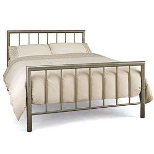 Modena Metal King Size Bed In Champagne