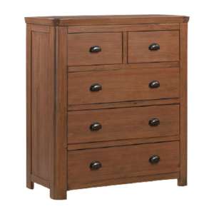 Mohave Wooden Chest Of 5 Drawers In Dark Pine