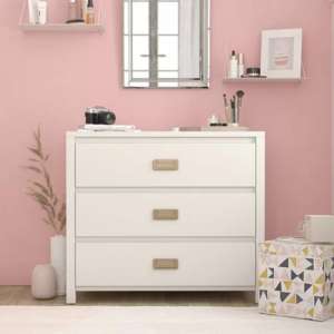 Myddle Hill Haven Chest OF Drawers In White With 3 Drawers
