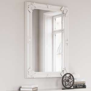 Moncton Large Rectangular Bedroom Mirror In White Frame