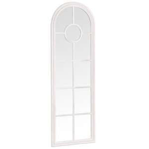 Moncton Narrow Arched Bedroom Mirror In Distressed White