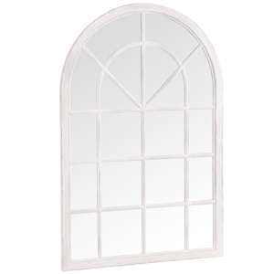 Moncton Small Arched Bedroom Mirror In Distressed White
