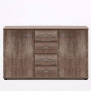 Monoceros Wooden Sideboard In Muddy Oak With 4 Drawers