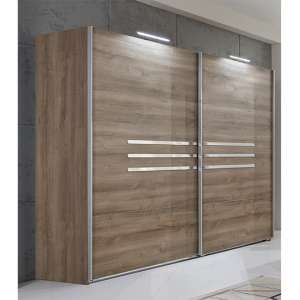 Monoceros Wooden Wardrobe In Muddy Oak With 2 Sliding Doors