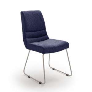 Montera Fabric Cantilever Dining Chair In Blue