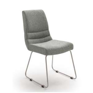 Montera Fabric Cantilever Dining Chair In Grey