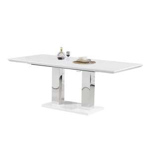 Monton Extendable Dining Table Large In White High Gloss Only