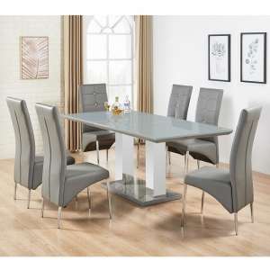 Monton Grey Glass Extendable Dining Table And 6 Dining Chairs